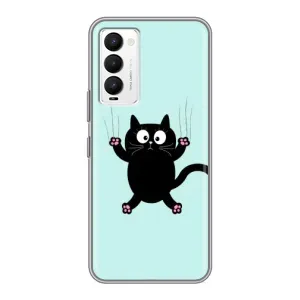 Чехол с принтом для Tecno Camon 18 / Camon 18P (AlphaPrint) Модные коты (Падающий кот)