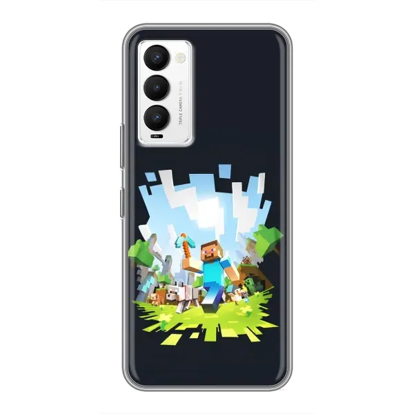 Чохол з принтом «персонажі Minecraft» для TECNO Camon 18 / Camon 18P Чохол з принтом «персонажі Minecraft» для TECNO Camon 18 / Camon 18P