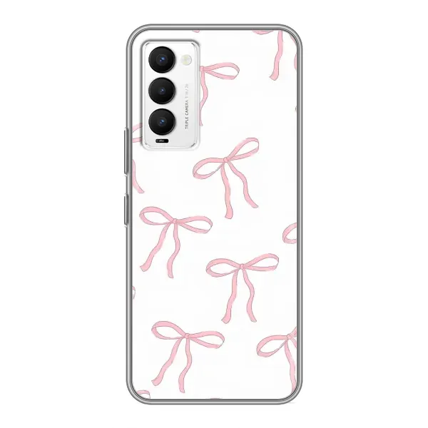 Чохол з принтом «Рожеві бантики» для TECNO Camon 18 / Camon 18P Чохол з принтом «Рожеві бантики» для TECNO Camon 18 / Camon 18P