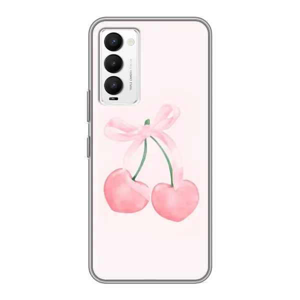 Чехол с принтом «Розовые вишни» для TECNO Camon 18 / Camon 18P