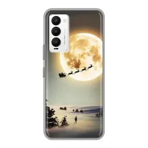Чехол с принтом «Санта на луне» для TECNO Camon 18 / Camon 18P
