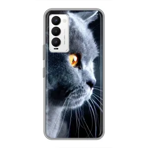 Чехлы с Котиками для Tecno Camon 18 / Camon 18P (VPrint) (Серый Кот)