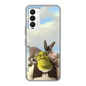 Чехол с мультфильмом Шрек на Tecno Camon 18 / Camon 18P (Шрек и Осел)