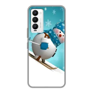Чехол с принтом «Снеговик на лыжах» для TECNO Camon 18 / Camon 18P
