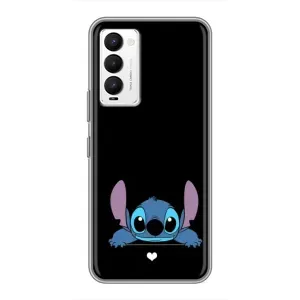 Чехол с принтом Стич на TECNO Camon 18 / Camon 18P (Стич на черном)