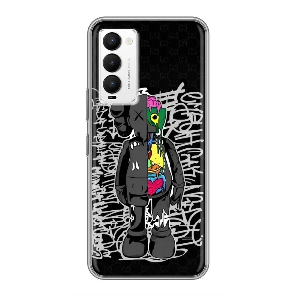 Чехол с принтом «Стиль Bearbrick» для TECNO Camon 18 / Camon 18P