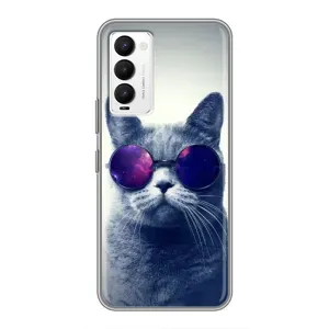 Чехол с принтом для Tecno Camon 18 / Camon 18P (AlphaPrint) Модные коты (Стильный кот)