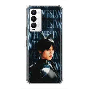 Чехлы Венсдей на Tecno Camon 18 / Camon 18P Уэнсдей (AlphaPrint) (Уэнздей кошка)
