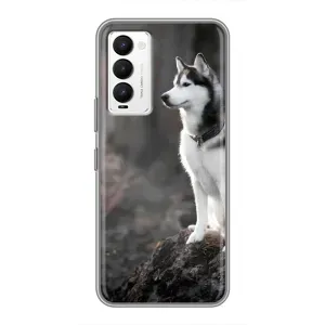 Чехол с Хаски для Tecno Camon 18 / Camon 18P - (AlphaPrint) (Верный пес)