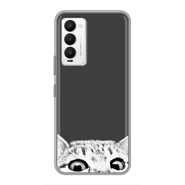 Чехол с принтом «Выглядывает кот» для TECNO Camon 18 / Camon 18P