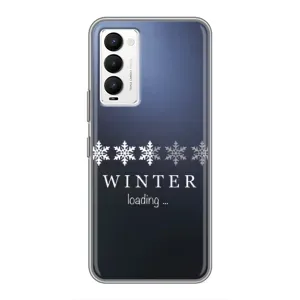 Зимние Чехлы для Техно Камон 18 / Камон 18п - прозрачный фон (Winter loading)
