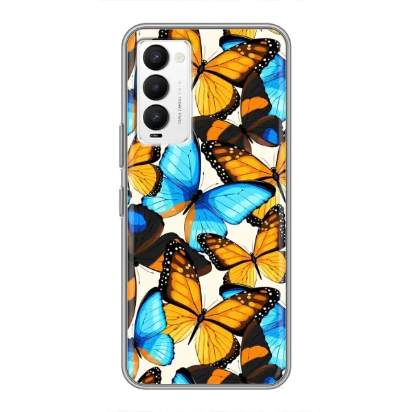 Чехол с принтом «Яркие бабочки» для TECNO Camon 18 / Camon 18P