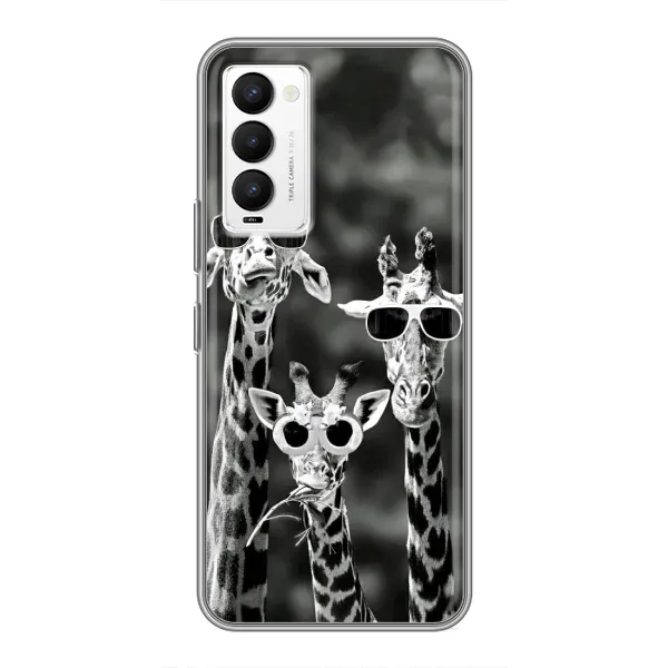 Чехол с принтом «Жирафы в очках» для TECNO Camon 18 / Camon 18P