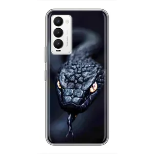 Чехол с картинкой «Хищники» для Tecno Camon 18 / Camon 18P (Черная змея)