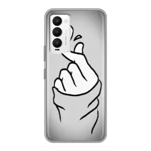 Чехол с принтом для Tecno Camon 18 / Camon 18P (AlphaPrint - Знак сердечка) (Значок Love)