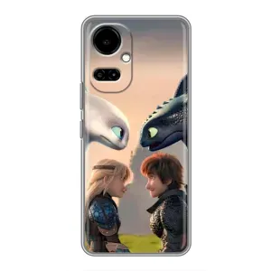 Чехол как приручить дракона на TECNO Camon 19 (CI6n) / 19 Pro (CI8n) (Иккинг и Астрид)