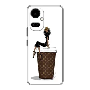 Чехлы Луи Витон для TECNO Camon 19 (CI6n) / 19 Pro (CI8n) (AlphaPrint - LOUIS VUITTON) (кофе LOUIS VUITTON)