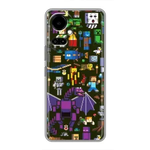 Чохол Майнкрафт на TECNO Camon 19 (CI6n) / 19 Pro (CI8n) (AlphaPrint) Minecraft (Колаж Майнкрафт)