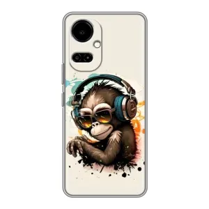Чохол з Мавпами TECNO Camon 19 (CI6n) / 19 Pro (CI8n) - (AlphaPrint) (Макака в навушниках)