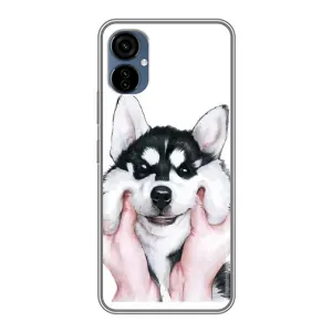 Чохол з Хаскі TECNO Camon 19 Neo - (AlphaPrint) (Хаскі улибака)