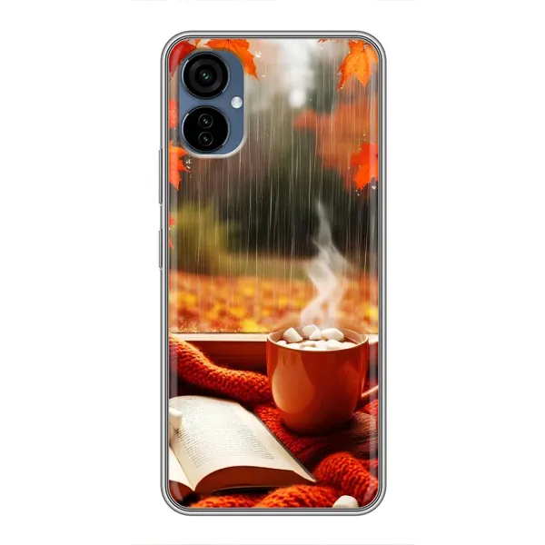 Чохол з принтом «Кава і дощ» для TECNO Camon 19 Neo