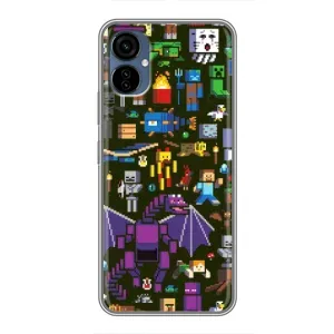 Чохол Майнкрафт на TECNO Camon 19 Neo (AlphaPrint) Minecraft (Колаж Майнкрафт)