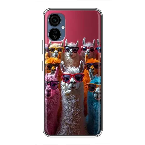 Чехол с принтом «Ламы в очках» для TECNO Camon 19 Neo