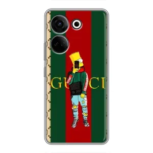 Брендновые Чехлы для Tecno Camon 20 Pro - (PREMIUMPrint) (Барт ГУЧЧИ)