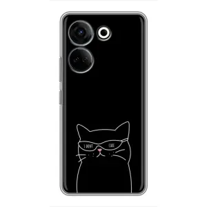 Чехол с рисунком кот на Tecno Camon 20 Pro (Равнодушный кот)