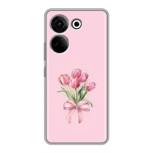 Чохол з розовим принтом для Tecno Camon 20 Pro (Букет квітів)