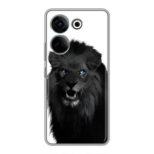 Чехлы с картинками животных Tecno Camon 20 Pro (Черный ЛЕВ)