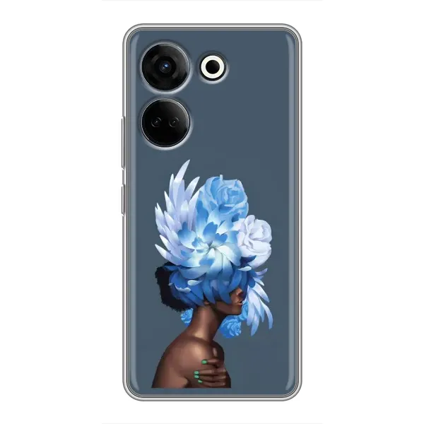 Чехол с принтом «Цветы на голове» для TECNO Camon 20 Pro