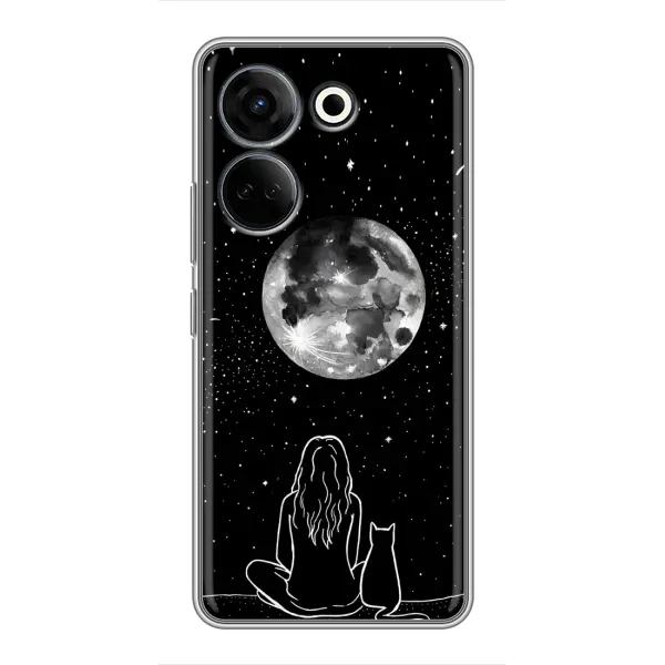 Чехол с принтом «Девушка с котом» для TECNO Camon 20 Pro