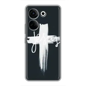 Чехол для Tecno Camon 20 Pro (AlphaPrint) - (Христианские) (Иисус)