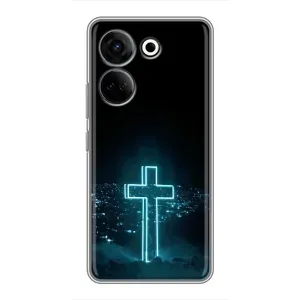 Чехол для Tecno Camon 20 Pro (AlphaPrint) - (Христианские) (Крест и город)