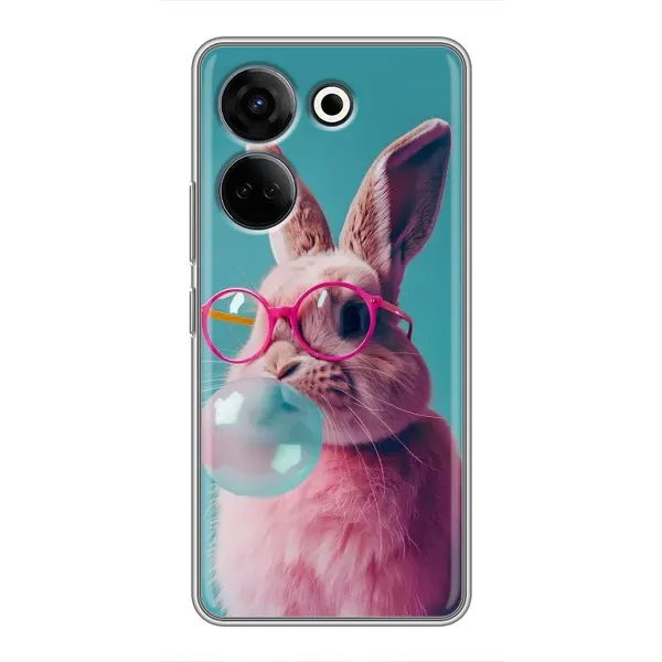 Чехол с принтом «Кролик в очках» для TECNO Camon 20 Pro