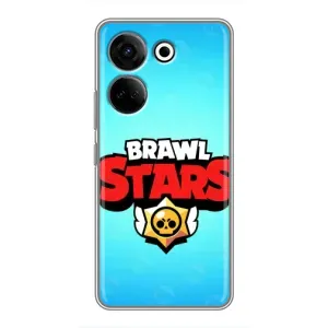 Чехлы Brawl Stars для Tecno Camon 20 Pro (AlphaPrint) (Лого Бравл Старс)