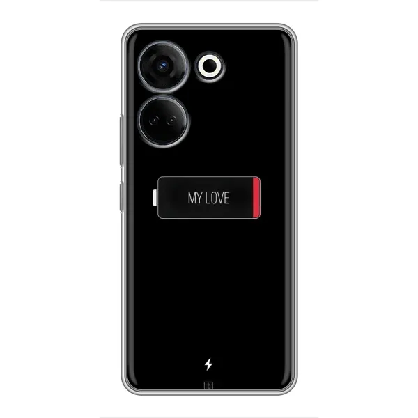 Чохол з принтом «Love battery» для TECNO Camon 20 Pro Чохол з принтом «Love battery» для TECNO Camon 20 Pro