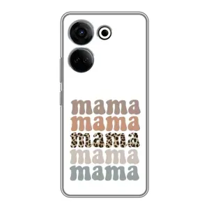 Чехлы для мамы на Tecno Camon 20 Pro (Текстовый коллаж мама)