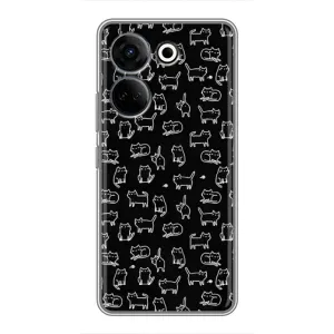 Чехол с принтом для Tecno Camon 20 Pro (AlphaPrint) Модные коты (Меленькие котики)