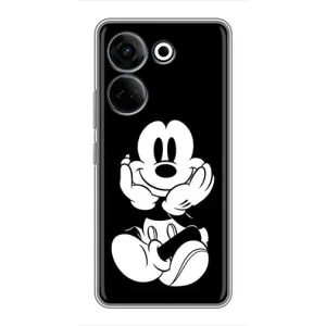 Эксклюзивный чехол для Tecno Camon 20 Pro (AlphaPrint - Мультяшные) (Микки на черном)