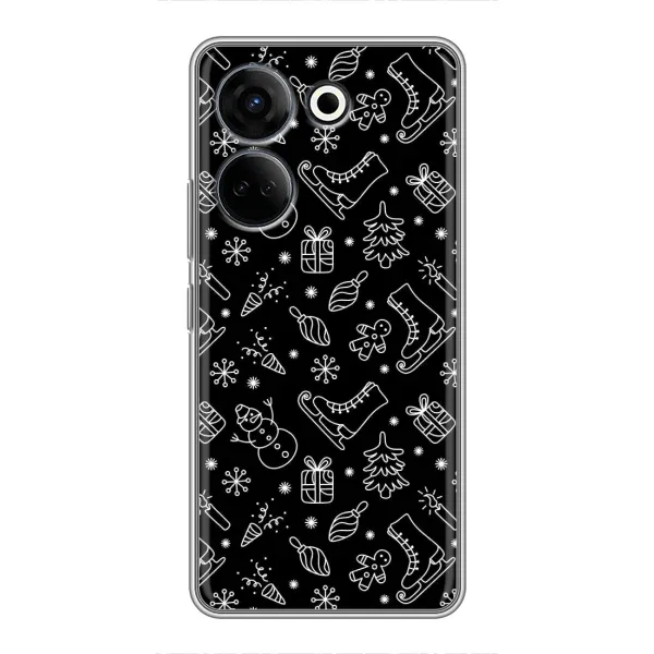 Чехол с принтом «Новогодний фон» для TECNO Camon 20 Pro