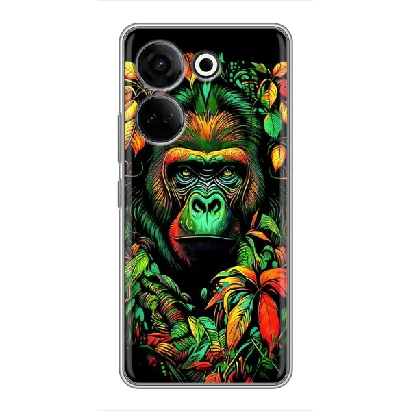 Чехол с принтом «Обезьяна в тропиках» для TECNO Camon 20 Pro