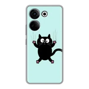 Чехол с принтом для Tecno Camon 20 Pro (AlphaPrint) Модные коты (Падающий кот)