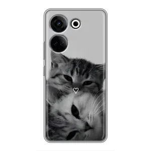 Чехол с рисунком кот на Tecno Camon 20 Pro (Пара котов)
