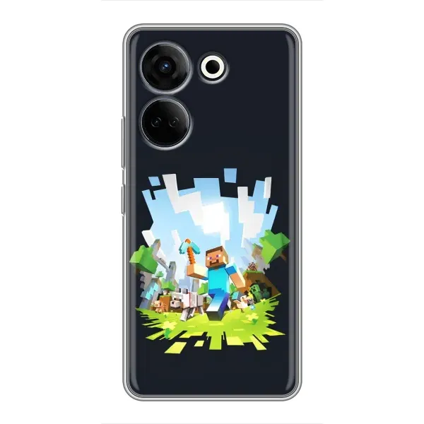 Чохол з принтом «персонажі Minecraft» для TECNO Camon 20 Pro