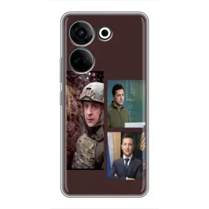 Чехол для Tecno Camon 20 Pro (AlphaPrint - с принтом Зеленского) (Президент)
