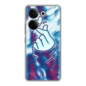 Чехол с принтом для Tecno Camon 20 Pro (AlphaPrint - Знак сердечка) (Радужное сердце)