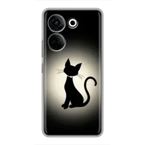 Чехол с принтом для Tecno Camon 20 Pro (AlphaPrint) Модные коты (Силуэт котика)