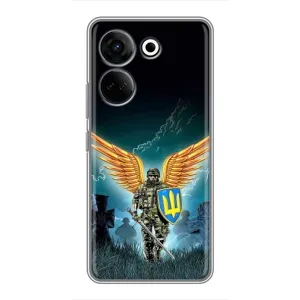 Чехлы с картинкой ЗСУ для Tecno Camon 20 Pro (AlphaPrint) (Солдат ЗСУ)